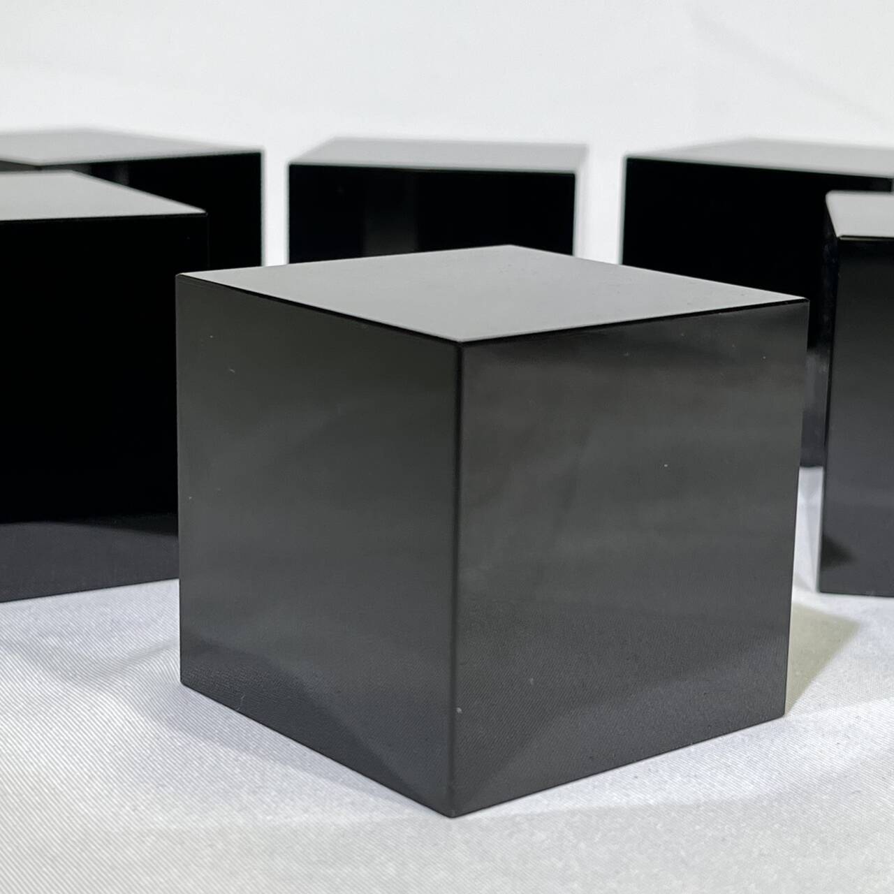 1.37' Black Obsidian Cube